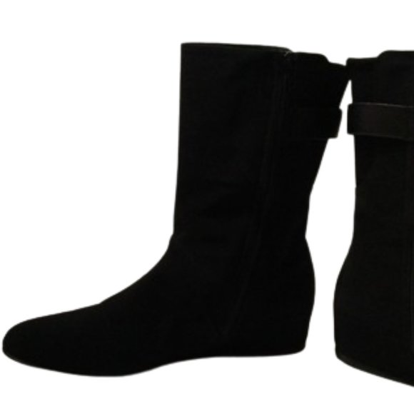 Stuart Weitzman "Downpour" Black Gore-Tex Wedge Boots - Size 9M Waterproof - Picture 6 of 16